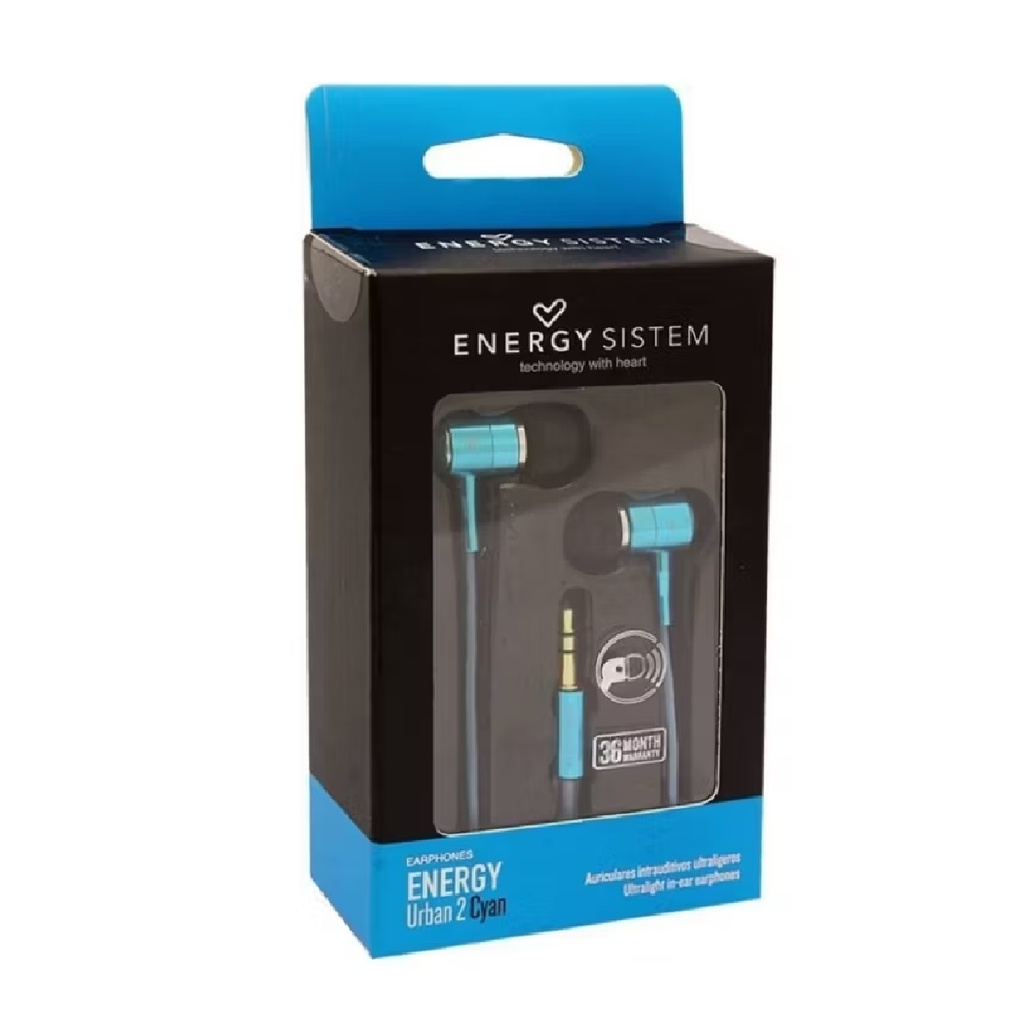 AUDIFONOS ENERGY SISTEM URBAN2 CYAN 3.5MM