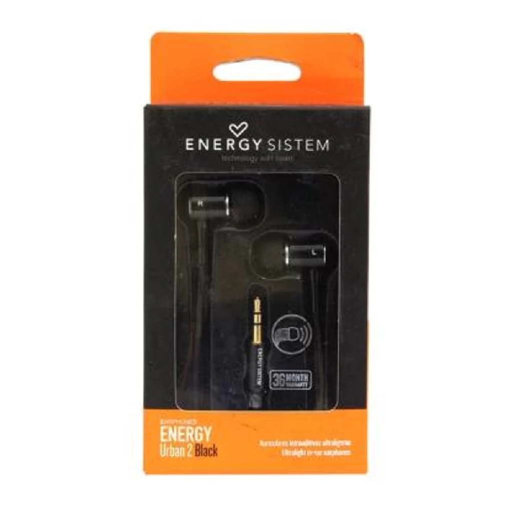 AUDIFONOS ENERGY SISTEM URBAN2 NEGRO 3.5MM