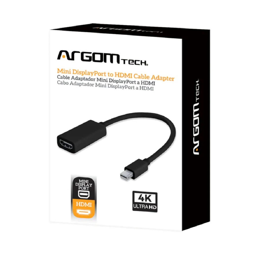 ADAPTADOR ARGOM ARG-CB-0042 1*MINI DISPLAY PORT A 1*HDMI M/H 15CM