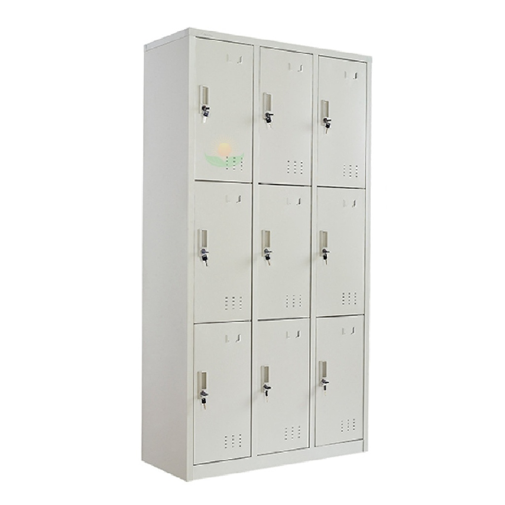 LOCKER METALICO DORS F-20 9 PUERTAS DE CANDADO 180CM*95CM*40CM NEGRO/BEIGE