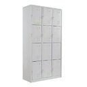 LOCKER METALICO DORS F-22 12 PUERTAS DE CANDADO 180CM*95CM*40CM NEGRO/BEIGE