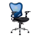 SILLA EJECUTIVA DORS DC-42 TELA MALLA DOBLE PALANCA NEGRA/AZUL