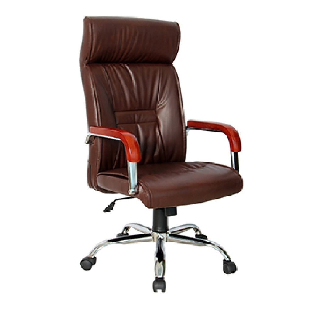 SILLA EJECUTIVA DORS DC-54 CUERINA CON BRAZO CABECERA NEGRO/CAFE