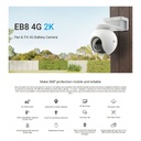 CAMARA IP EZVIZ EB8 4G 2K IR30M IP65 DOMO PTZ BATERIA MICROSD