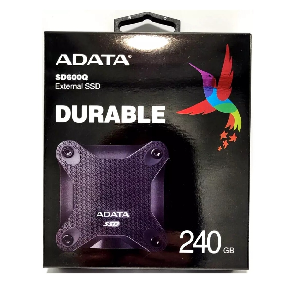 DISCO DURO EXTERNO ADATA ASD600Q-240GU31-CBK SSD 240GB USB-A 3.0