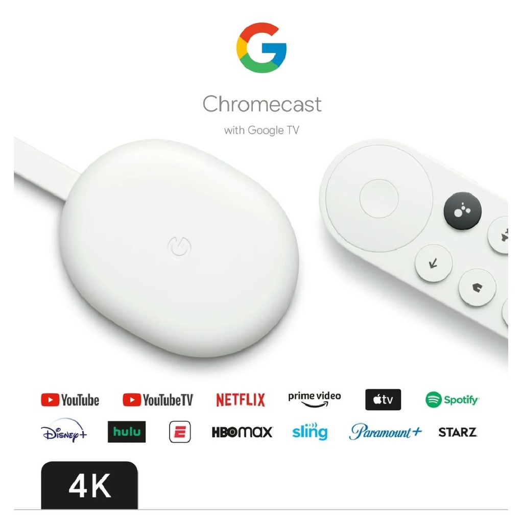 GOOGLE CHROMECAST CON GOOGLE TV 2020 4K GA-01919-US CONTROL REMOTO