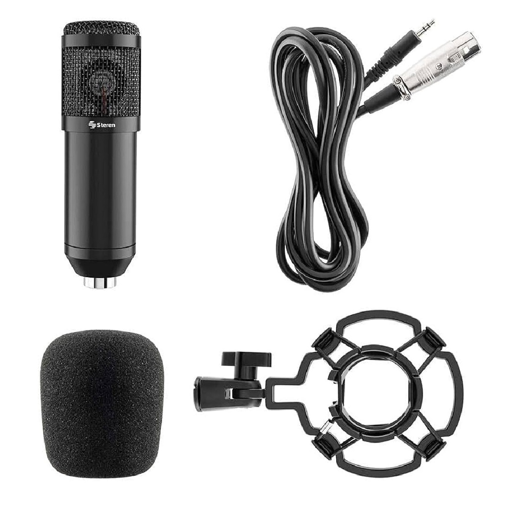 MICROFONO STEREN MIC-650 1*3.5MM C/BASE PARA PODCAST