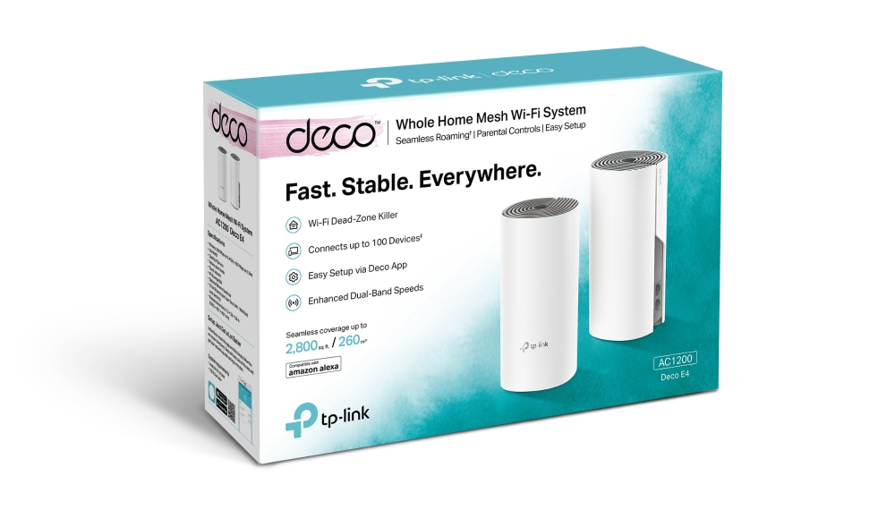 ROUTER INALAMBRICO TP-LINK DECO E4 AC 1200MB/S DUALBAND MESH 2PACK 1*LAN GIGABIT