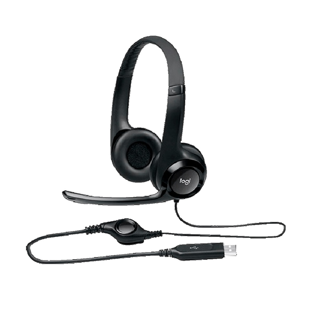 HEADSET LOGITECH H390 1*USB-A C/VOLUMEN NEGRO