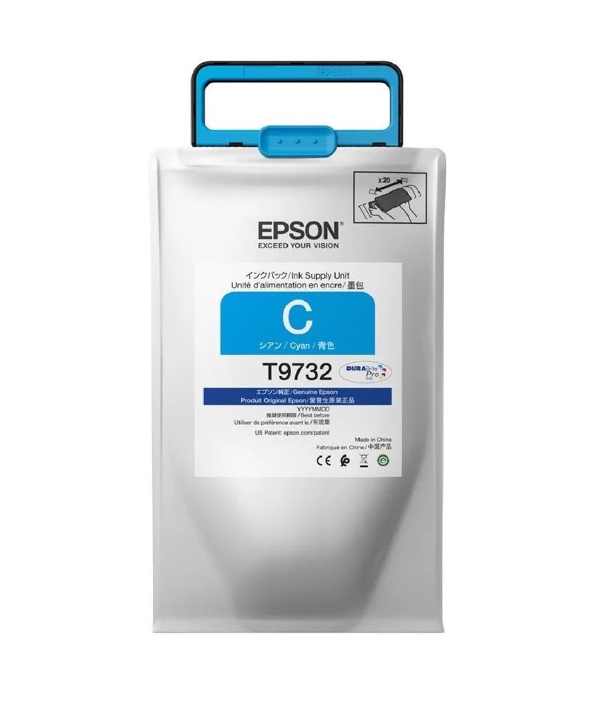 TINTA DE RELLENO EPSON T973 CIAN WF-C869R 192ML 22000PAGS