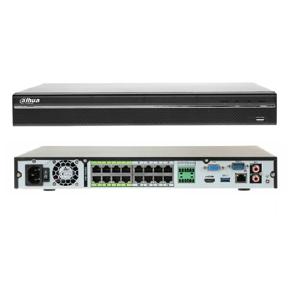 NVR DAHUA NVR523216P-IE 32CH 16*POE  12MP 2*SATA 1*VGA 1*HDMI