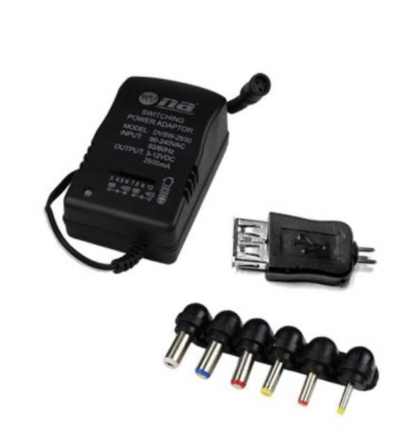 ADAPTADOR CORRIENTE NIPPON DVSW-2500 3.5V-12V 2.5AMP C/USB