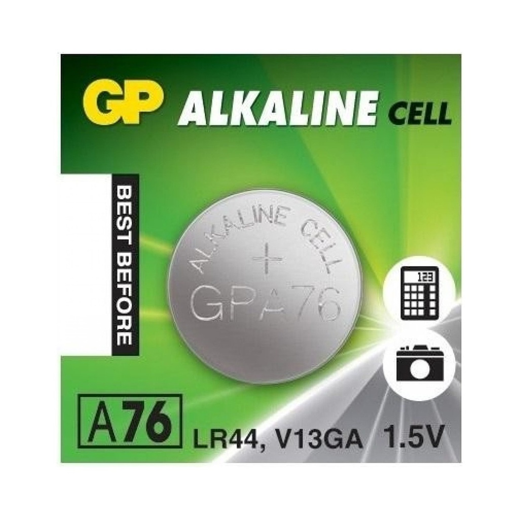 BATERIA GP LR44 1.5V ALKALINA