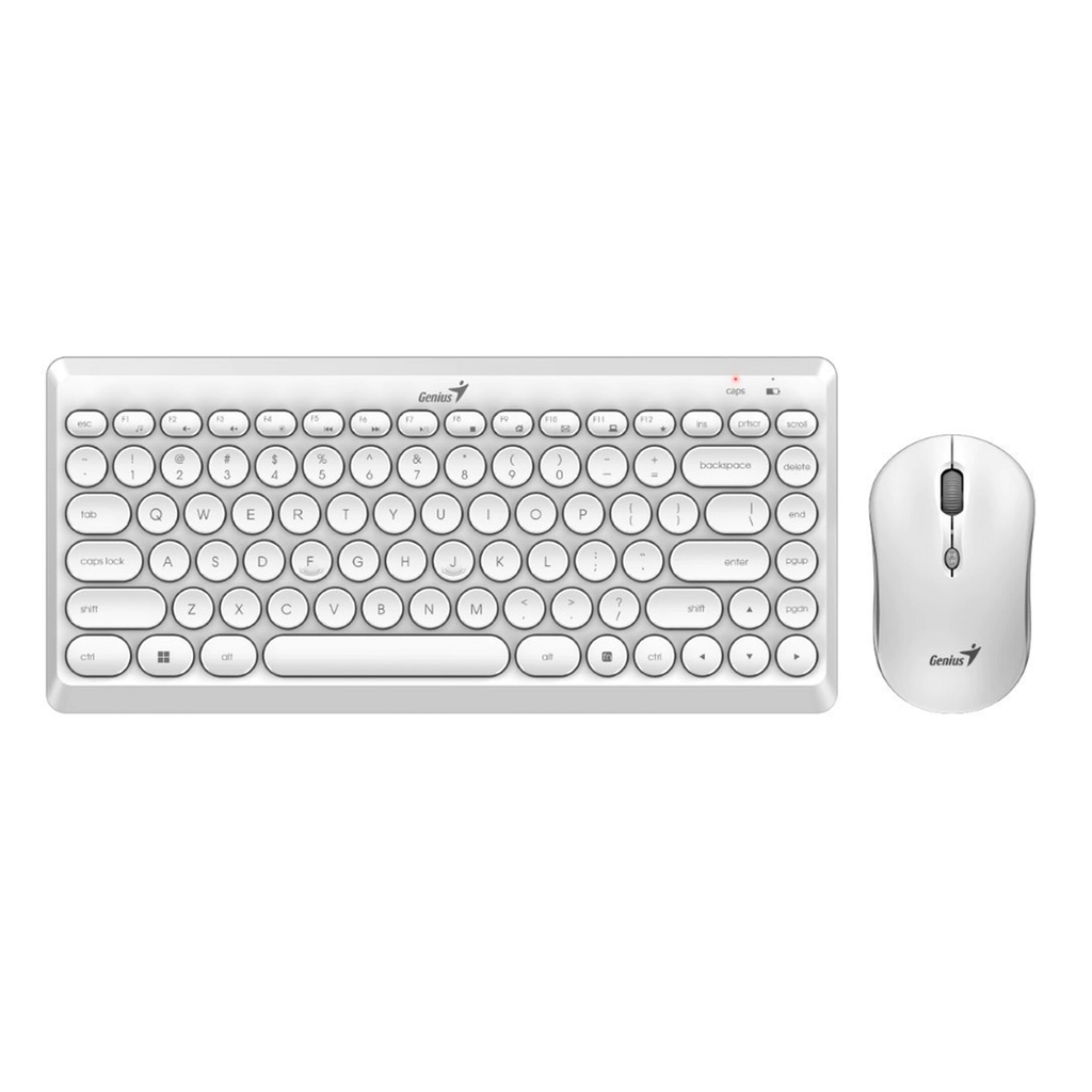 MOUSE+TECLADO GENIUS LUXMATE Q8000 INALAMBRICO COMPACTO ESPAÑOL BLANCO