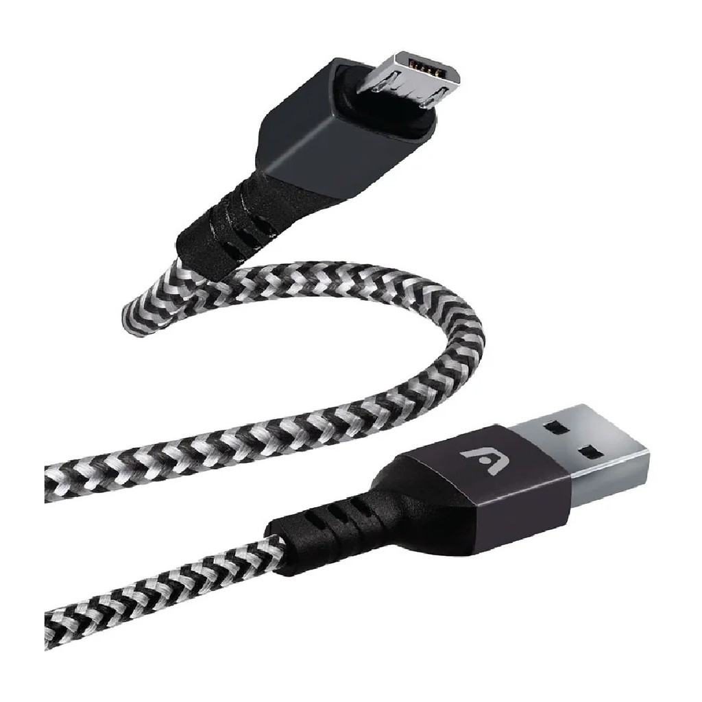 CABLE ARGOM ARG-CB-0021BK MICROUSB A USB-A 1.8M FORRO DE NYLON NEGRO