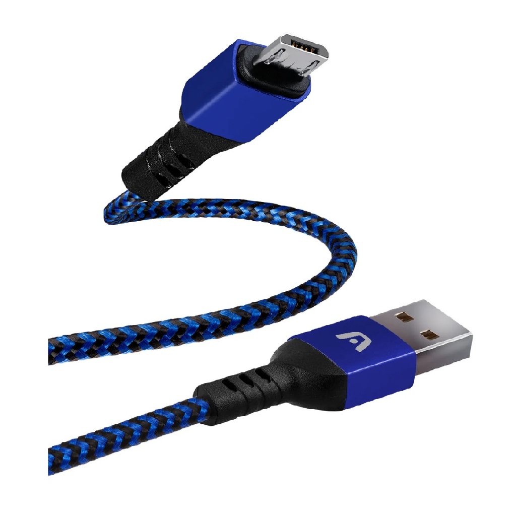 CABLE ARGOM ARG-CB-0021BL MICROUSB A USB-A 1.8M FORRO DE NYLON AZUL