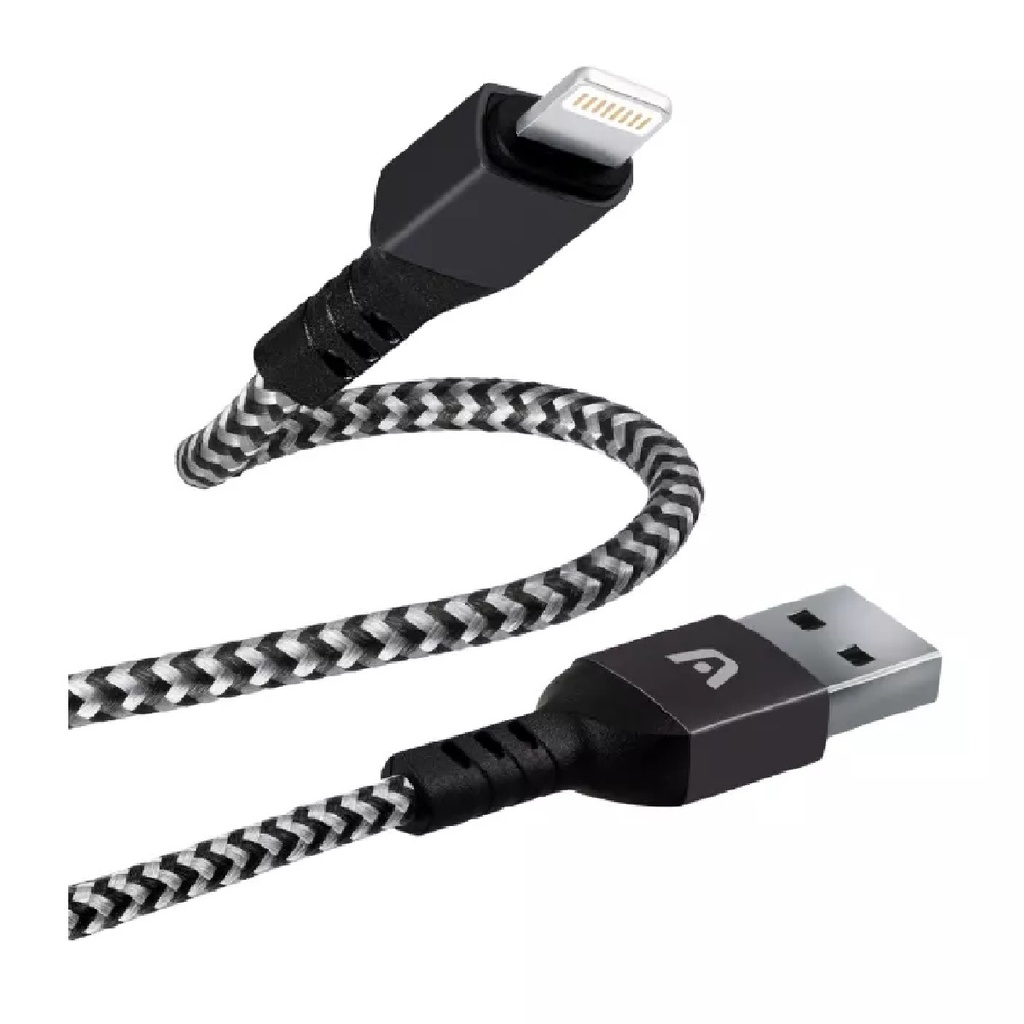 CABLE ARGOM ARG-CB-0023BK 1*LIGHTNING A 1*USB-A 1.8M FORRO NYLON NEGRO