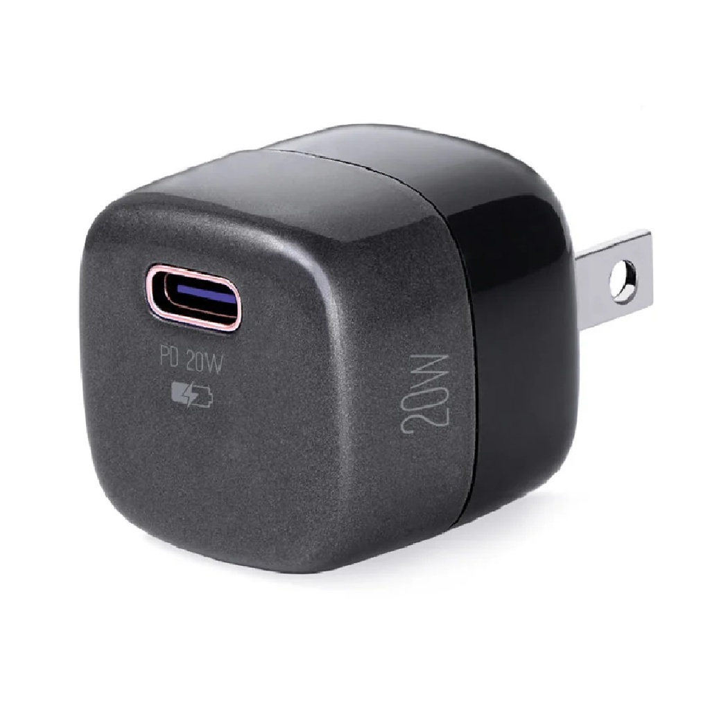 CARGADOR ARGOM ARG-AC-0120BK 1*USB-C 20W CARGA RAPIDA