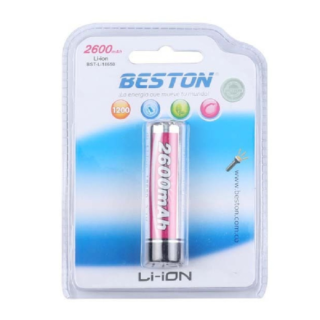 BATERIA 18650 BESTON BST-LI18650 2600MHA RECARGABLE