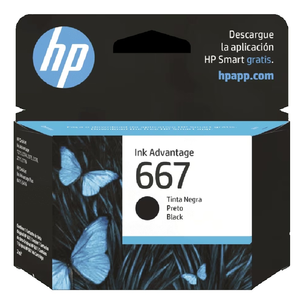 CARTUCHO HP 667 NEGRO 2ML