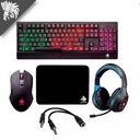 COMBO MOUSE+TECLADO+HEADSET EAGLE WARRIOR RHINO MOUSEPAD