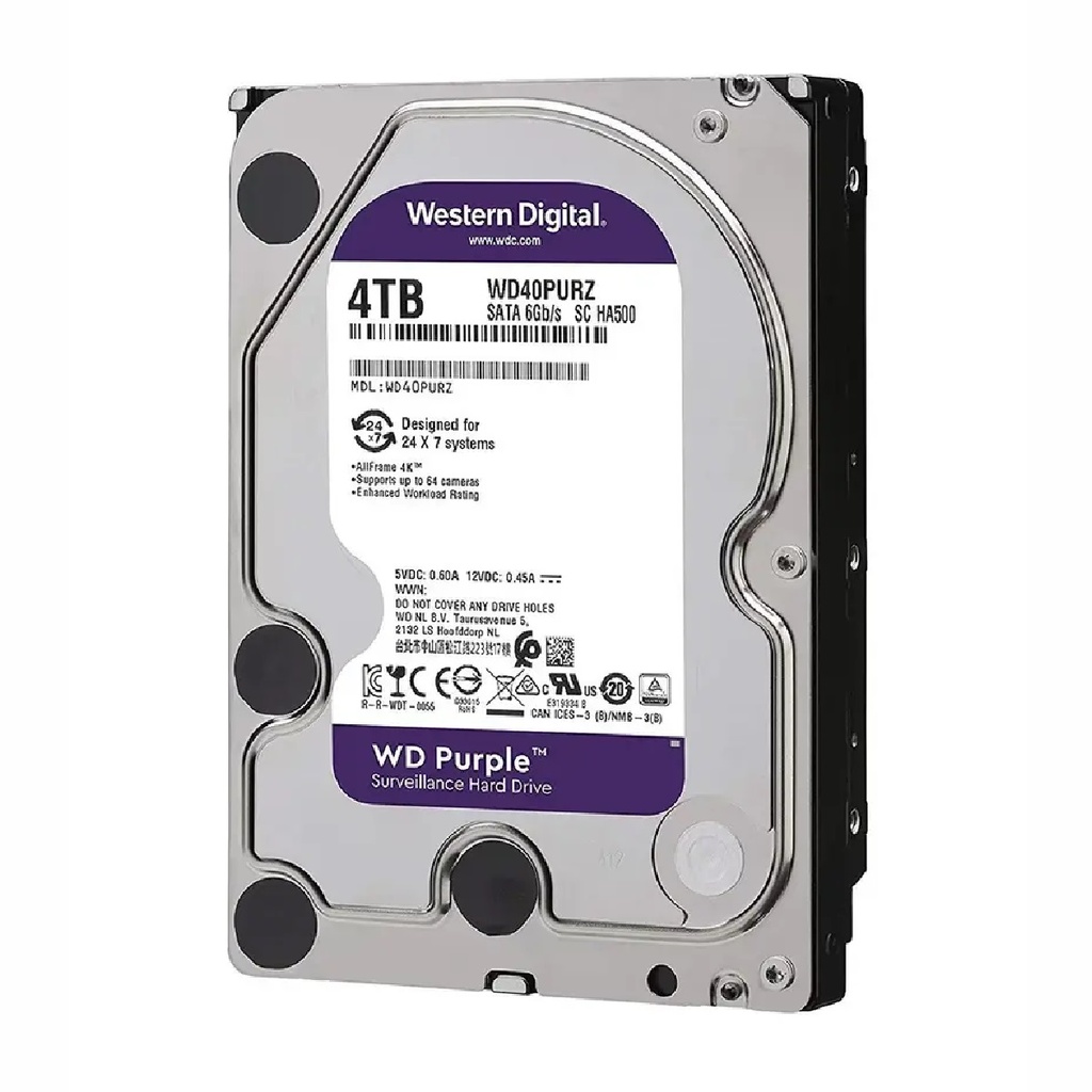 DISCO DURO 3.5" WD PURPLE 4TB CCTV 5400RPM