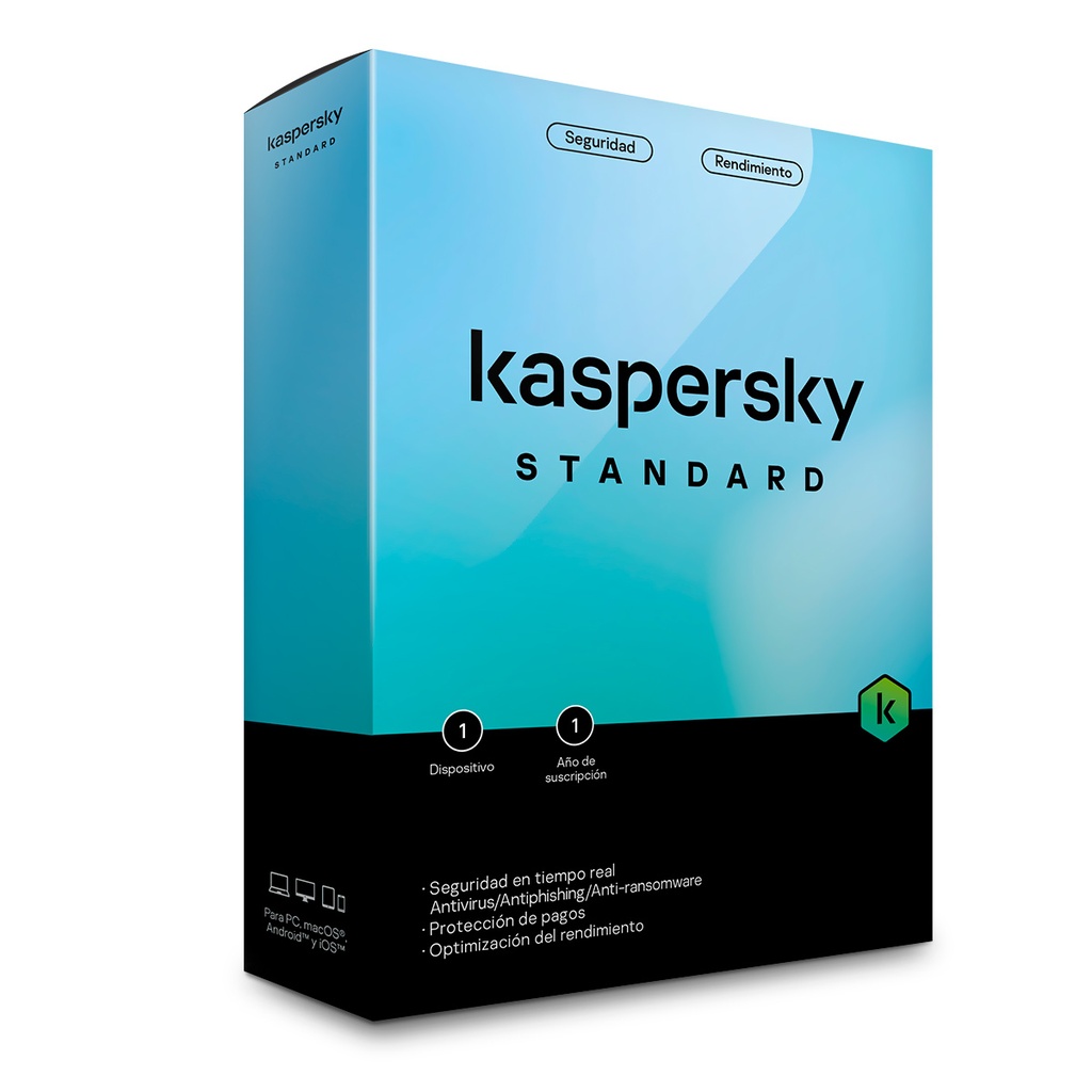 LICENCIA ANTIVIRUS KASPERSKY STANDARD 10 DISPOSITIVOS 12 MESES ESD DESCARGA DIGITAL