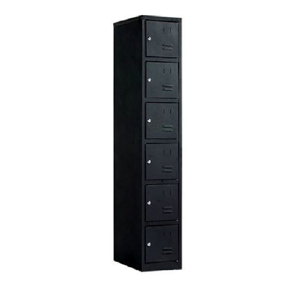 LOCKER METALICO DORS F-11 6 PUERTAS DE CANDADO 180CM*38CM*40CM NEGRA/BEIGE