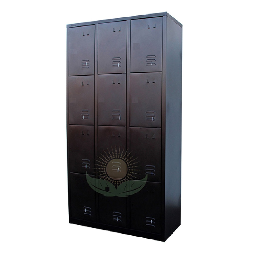 LOCKER METALICO DORS F-22 12 PUERTAS DE CANDADO 180CM*95CM*40CM NEGRO/BEIGE