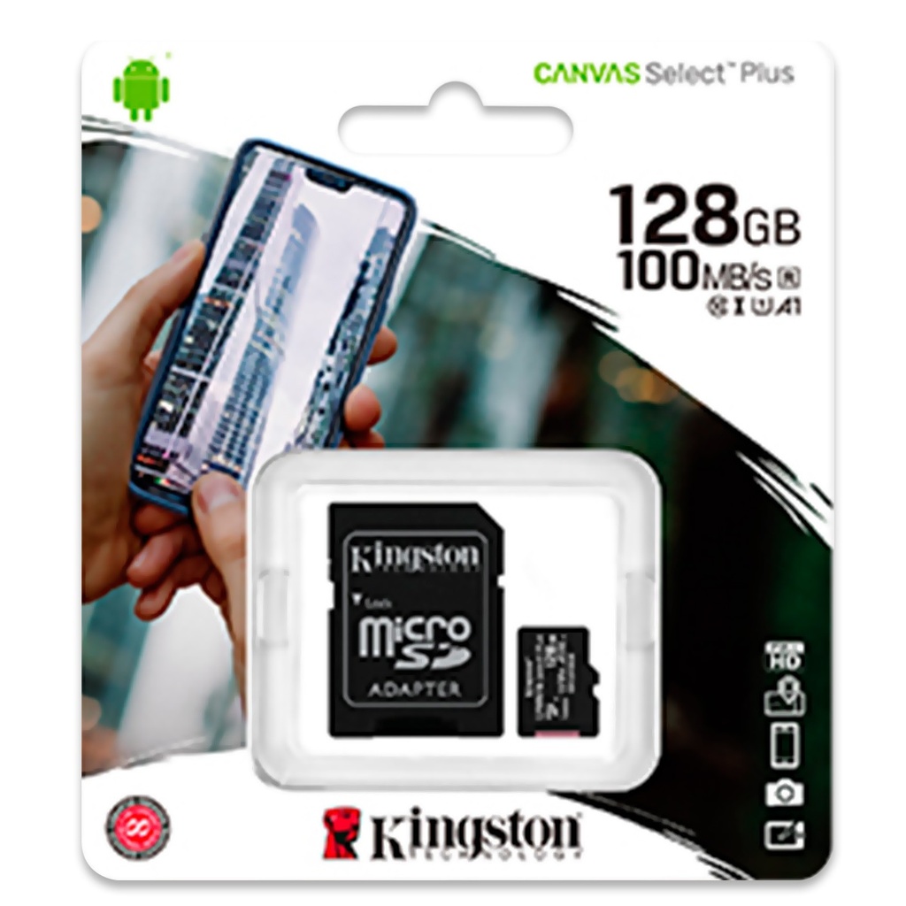 MEMORIA MICROSD KINGSTON CANVAS 128GB UHS-I A1 100MB/S