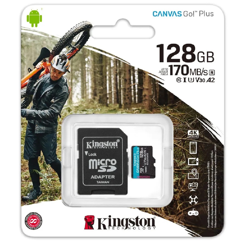 MEMORIA MICROSD KINGSTON CANVAS GO PLUS 128GB U3 A2 170MB/S