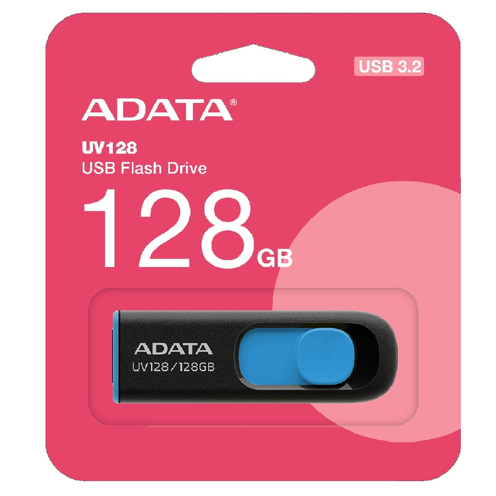 MEMORIA USB ADATA UV128 128GB USB-A 3.2 NEGRO-AZUL