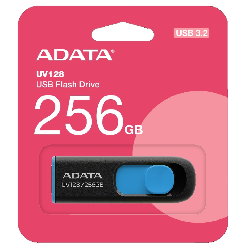 MEMORIA USB ADATA UV128 256GB USB-A 3.2 NEGRO-AZUL