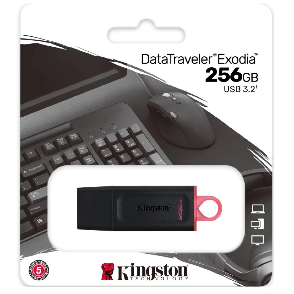 MEMORIA USB KINGSTON EXODIA DTX 256GB USB-A 3.2 NEGRA