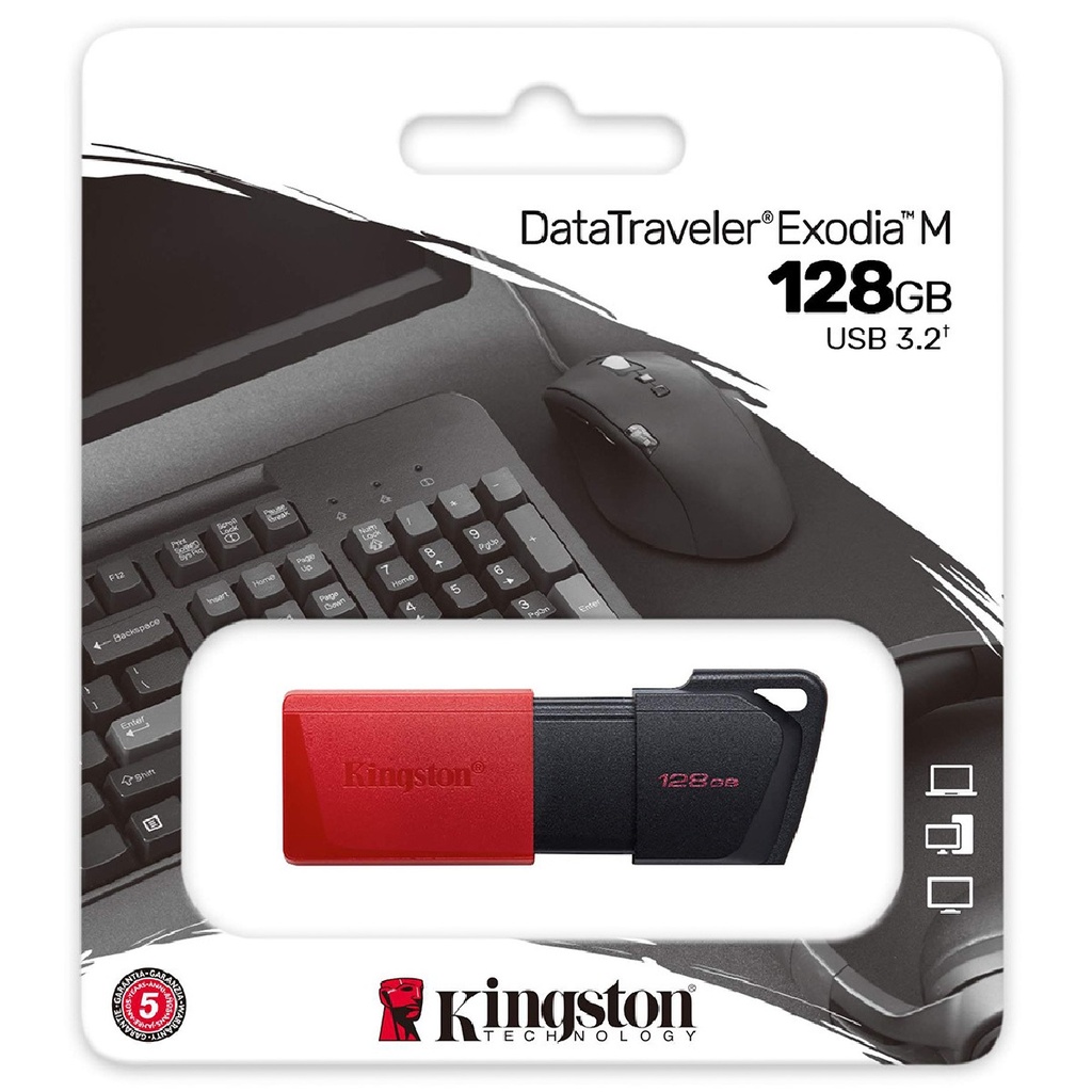 MEMORIA USB KINGSTON EXODIA M DTXM 128GB USB-A 3.2 ROJO