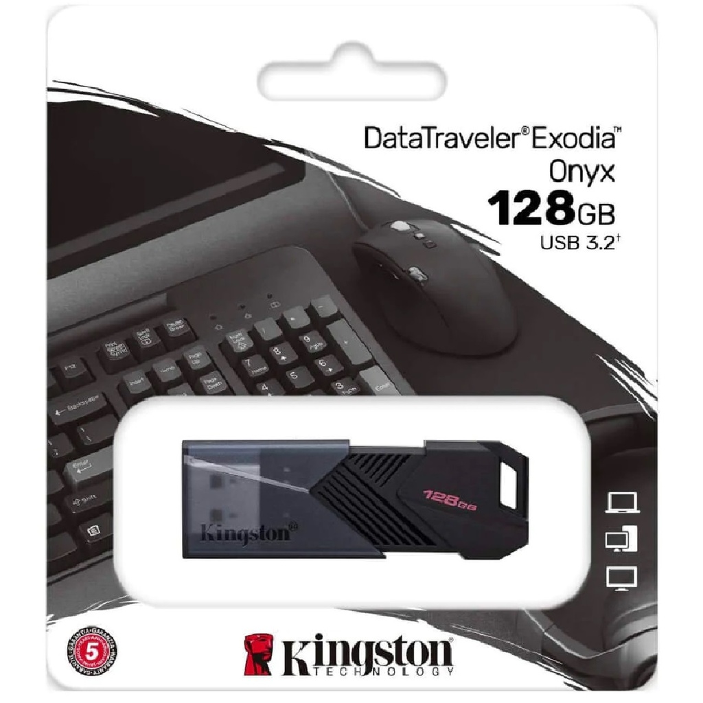 MEMORIA USB KINGSTON EXODIA ONYX 128GB USB-A 3.2 NEGRA