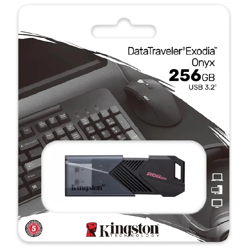 MEMORIA USB KINGSTON EXODIA ONYX 256GB USB-A 3.2 NEGRA