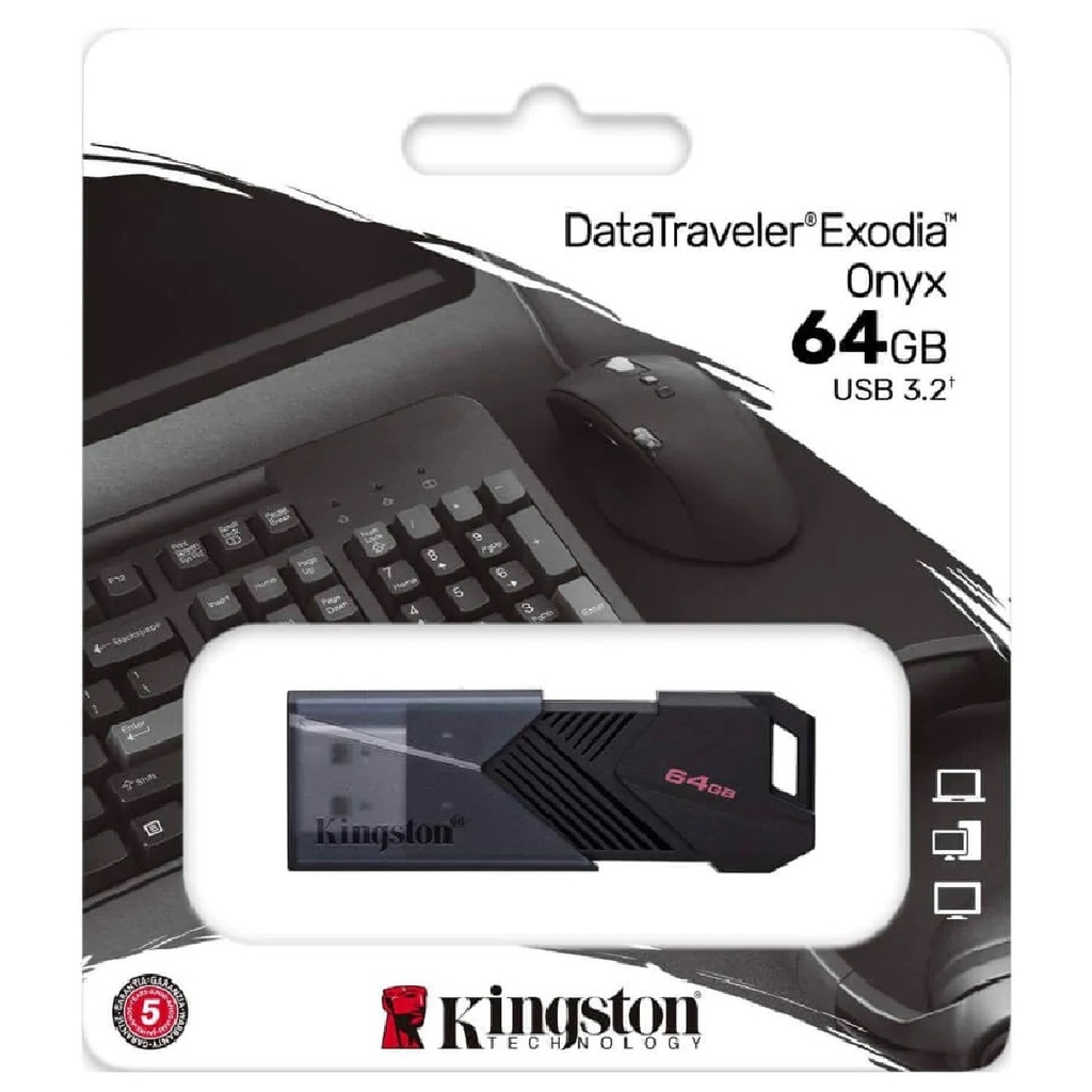 MEMORIA USB KINGSTON EXODIA ONYX 64GB USB-A 3.2 NEGRA