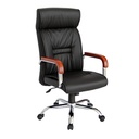 SILLA EJECUTIVA DORS DC-54 CUERINA CON BRAZO CABECERA NEGRO/CAFE