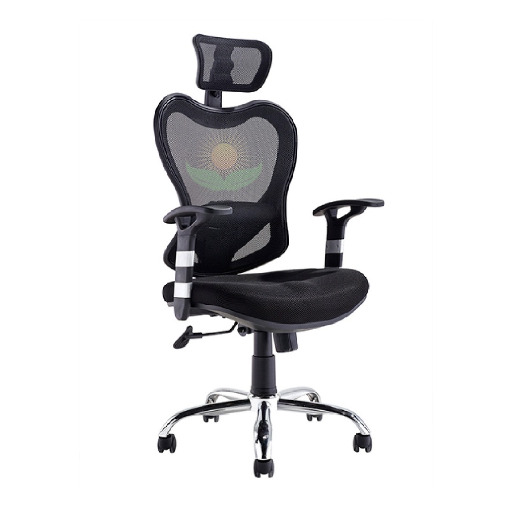 SILLA EJECUTIVA DORS DC-72 MALLA CON BRAZO SOP LUMBAR CABECERA NEGRO/AZUL