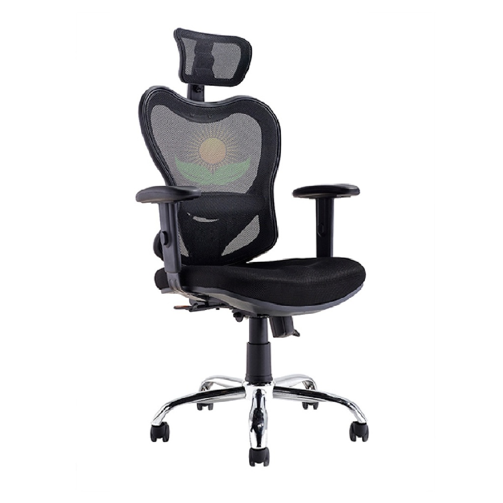 SILLA EJECUTIVA DORS DC-73N TELA MALLA C/BRAZO SOP LUMBAR CABECERA NEGRA