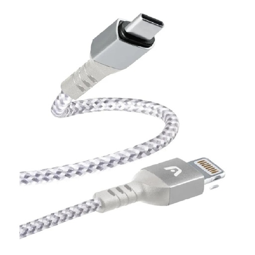 [ARG-CB-0024WT] CABLE ARGOM ARG-CB-0024WT 1*LIGHTNING A 1*USB-C 1.8M FORRO NYLON BLANCO