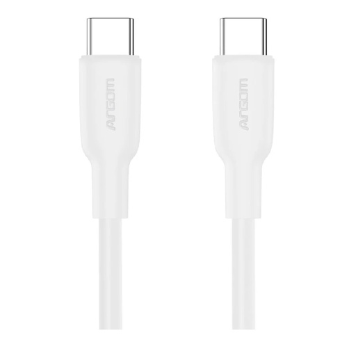 [ARG-CB-0070WT] CABLE ARGOM ARG-CB-0070WT 1*USB-C A 1*USB-C 1.8M FORRO SILICON BLANCO