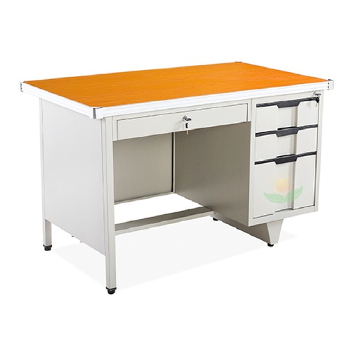 [DP-029] ESCRITORIO DORS DP-029 SECRETARIAL METALICO 4 GAVETAS 120CM*70CM*75CM BEIGE/CAOBA