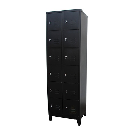 [F-17] LOCKER METALICO DORS F-17 12 PUERTAS DE CANDADO 183CM*58CM*40CM NEGRO/BEIGE