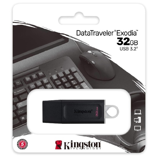 [DTX/32GB] MEMORIA USB KINGSTON EXODIA DTX 32GB USB-A 3.2 NEGRA