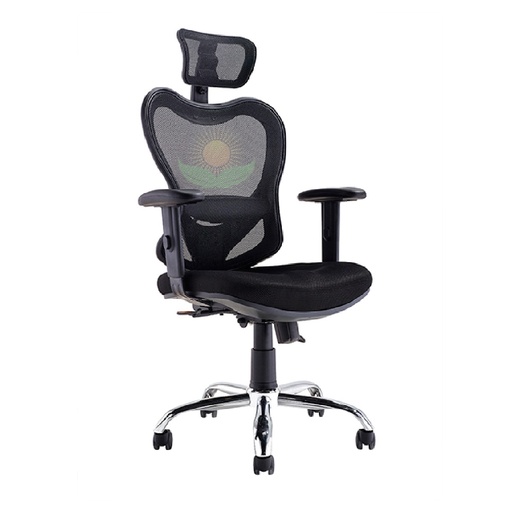 [DC-73N] SILLA EJECUTIVA DORS DC-73N TELA MALLA C/BRAZO SOP LUMBAR CABECERA NEGRA