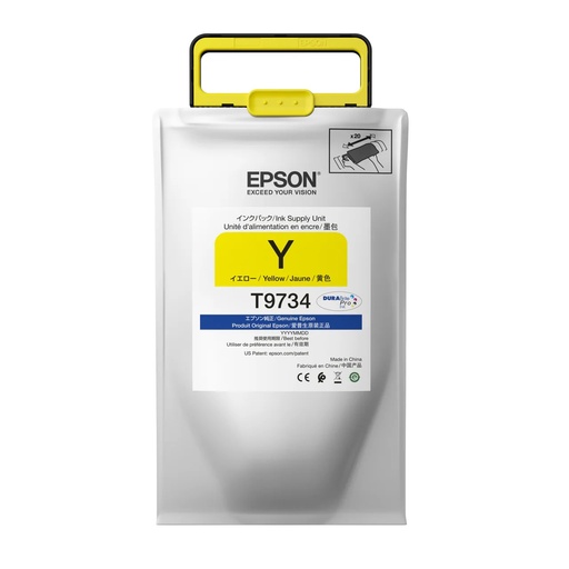 [T973420] TINTA DE RELLENO EPSON T973 AMARILLO WF-C869R 192ML 22000PAGS